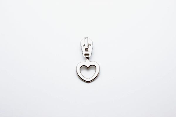 Automatik-Schieber mit Anhänger Herz silber schmal